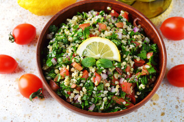 Traditional tabbouleh salad