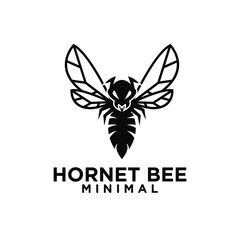 minimal big hornet bee vintage vector premium logo