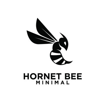 minimal hornet bee vector vintage logo
