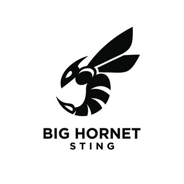 minimal hornet bee vector vintage logo