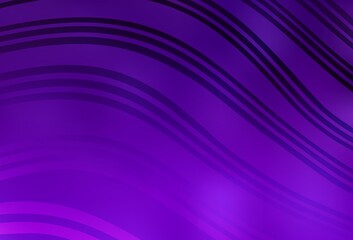 Dark Purple, Pink vector backdrop with curved lines.