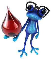 Fototapeta premium Fun blue frog - 3D Illustration