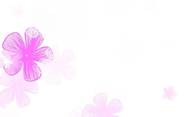 Light Purple, Pink vector abstract pattern with flowers.