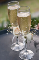 two glasses of champagne