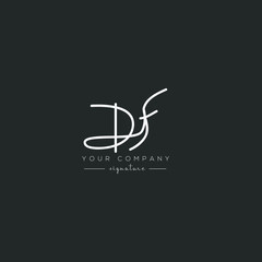 DF initials signature logo. Handwriting logo vector templates and signature concept