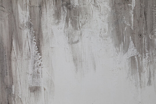 Abstract grey background, pattern in elegant fancy design. Close up of texture paint white and gray brush strokes of acrylic paint.