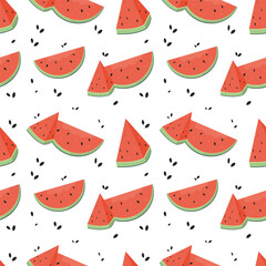 Seamless pattern with juicy watermelon. Summer design element. Background image for text, print for textiles. EPS10