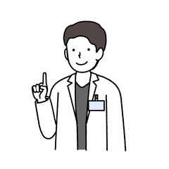 Male doctor : Pointing