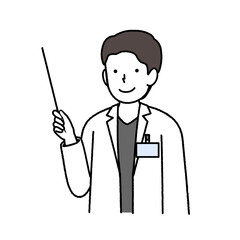 Male doctor : Hold a pointer