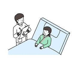 A nurse who examines a patient