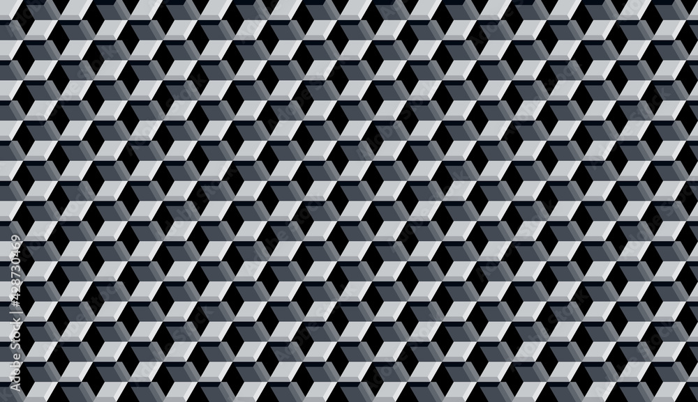 Aufkleber abstract seamless geometric pattern with hexagons. gray colors background.