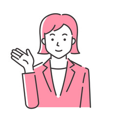 案内する女性社員