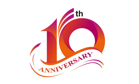 10th anniversary logo vector design with gradient color