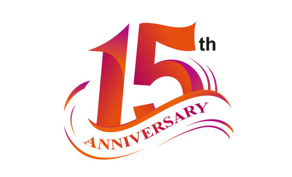 15 Th Anniversary Logo Vector Design With Gradient Color