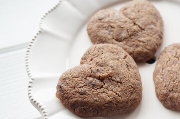 ハートのチョコレートクッキー