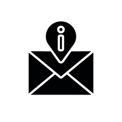 Email glyph icon. Contact us. Support service. Thin line customizable illustration. Contour symbol. Vector isolated outline drawing.