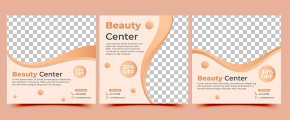 Spa and beauty square banner template collection. Usable for social media post, flyers, banners, and web.