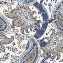 Blooming flora and foliage spring seamless pattern