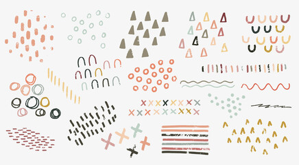 Set of vector hand drawn abstract irregular organic textures. - 428734090