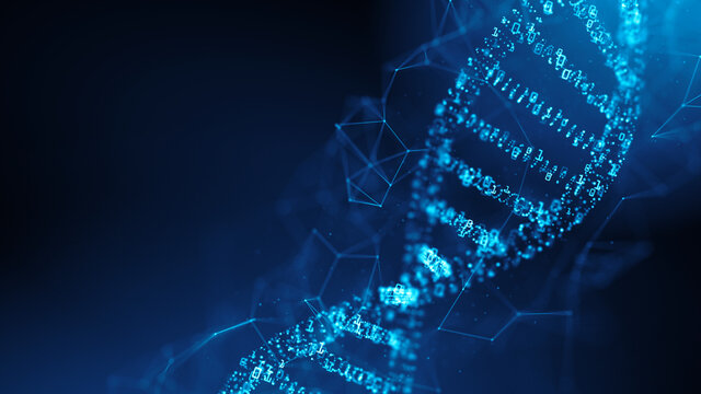 DNA molecule spiral. 3d rendering