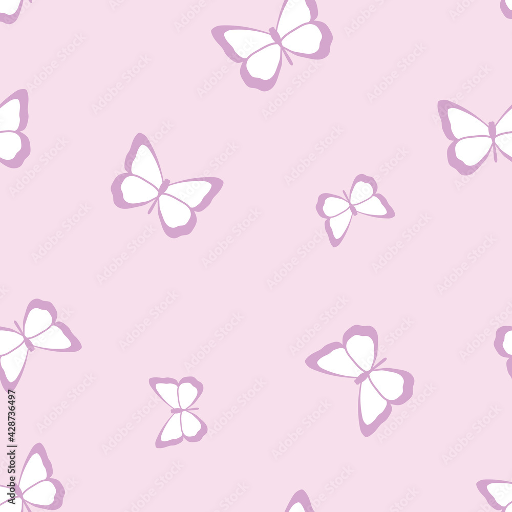 Poster Vector butterfly cute seamless repeat pattern design background
