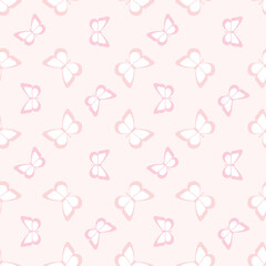 Vector butterfly cute pink repeat pattern design background
