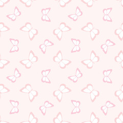 Vector butterfly cute pink repeat pattern design background