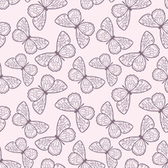 Vector butterfly cute seamless pattern design background