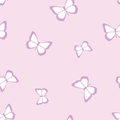 Vector butterfly cute seamless repeat pattern design background