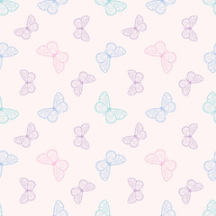 Vector butterfly cute seamless repeat pattern design background