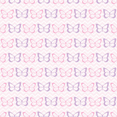Vector butterfly cute seamless repeat pattern design background