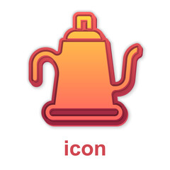 Gold Watering can icon isolated on white background. Irrigation symbol. Vector