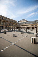 Black and white posts at Palais-Royale in Paris