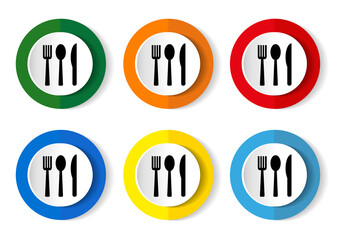 Spoon, fork and knife icon vector for web, computer and mobile app