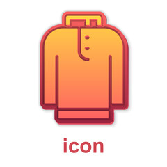 Gold Shirt kurta icon isolated on white background. Vector
