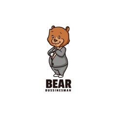 Fototapeta na wymiar Vector Logo Illustration Bear Mascot Cartoon Style.