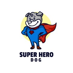 Vector Logo Illustration Super Hero Mascot Cartoon Style.
