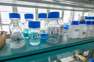 chemistry laboratories in science classroom interior of university college school empty Laboratory