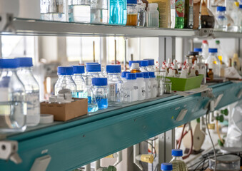 chemistry laboratories in science classroom interior of university college school empty Laboratory