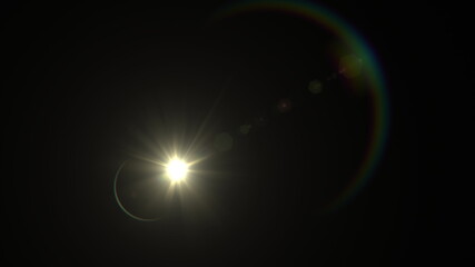 Animation optical lens flare effect, light burst. Explosion flash lights