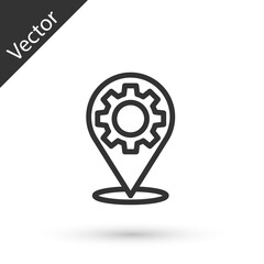 Grey line Car service icon isolated on white background. Auto mechanic service. Repair service auto mechanic. Maintenance sign. Vector