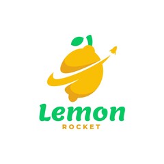 Vector Logo Illustration Lemon Color Mascot Style.