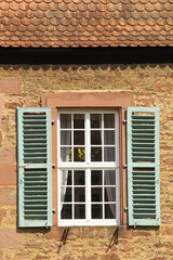 old window with shutters