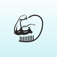 Dental vector logo design with fitness icon