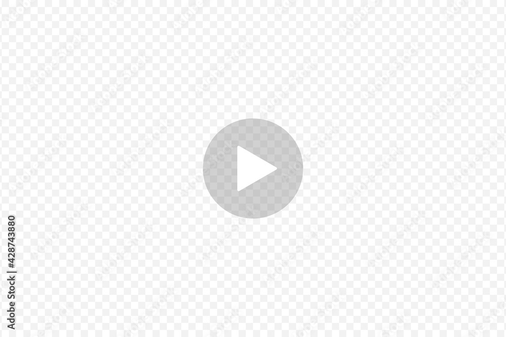 Poster play button on transparent background. transparent play sign for multimedia player or social media s