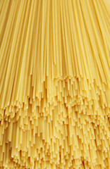 Dry raw spaghetti closeup. Pasta