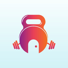 Fresh Door vector logo design with fitness icon