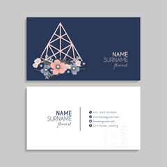 Flower business cards pink flowers