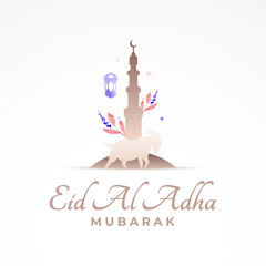 Eid Al Adha Watercolor Design Card