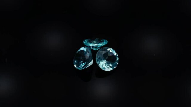 natural blue paraiba apatite spin on the turn table